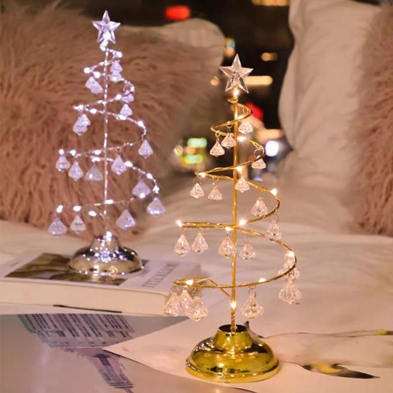 

Crystal Christmas Tree Led Lights Indoor Decoration Fairy Lights Bedroom String for Girlfriend Kids Baby Gift New Year