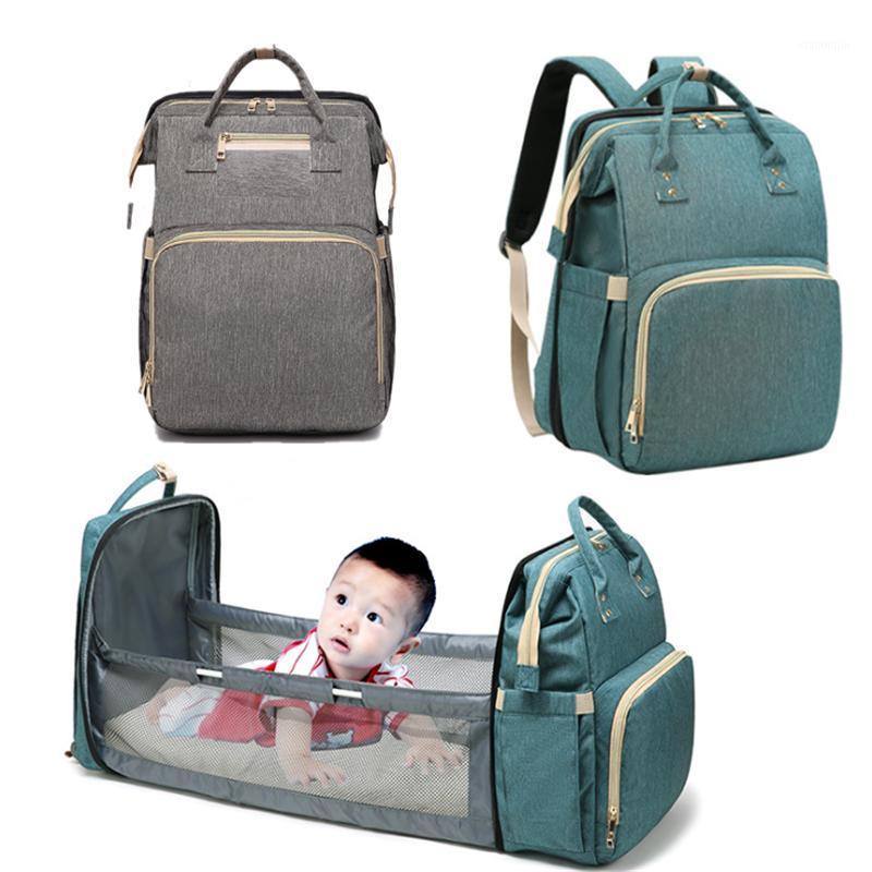 

Diaper Bag Mommy Backpack Bag Multifunctional Baby Bed Bags Maternity Nursing Handbag Stroller1, C1--with card