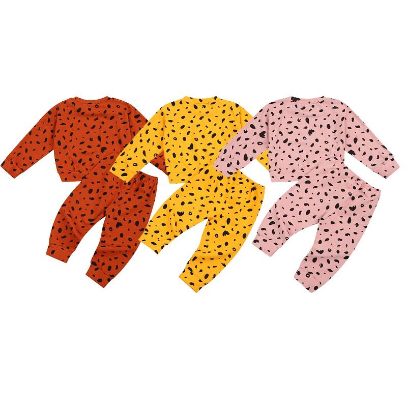 

Newborn Baby Girls Boys Clothes Sets Leopard Print Long Sleeve Pullover Sweatshirt Tops Trousers Pants Fashion Outfits 3 Colors, Brown