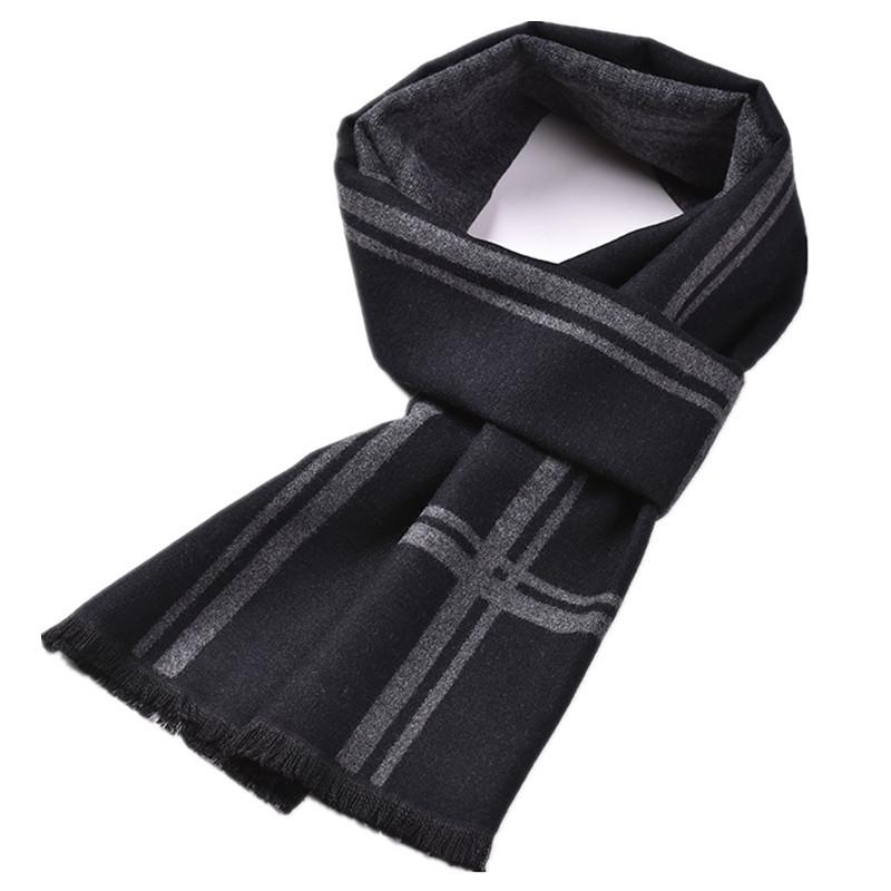 

Fashion men's 2020 new casual winter warmth imitation cashmere plaid scarf bib clothing scarf Muffler Bib pleated shawl