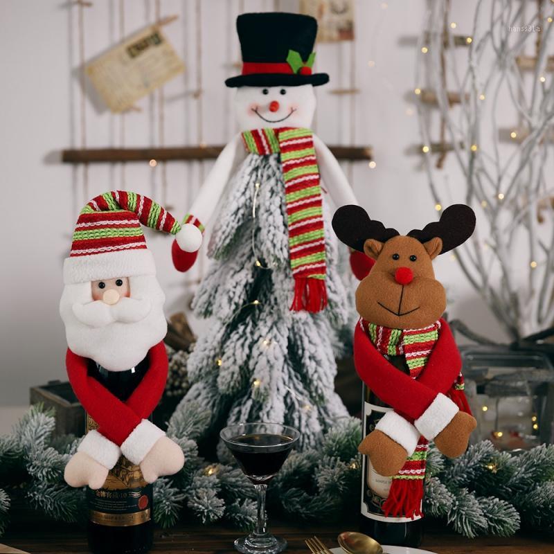 

Wine Bottle Cover Christmas Tree Top Christmas Household Party Heart Decoration Bottle Cover Xmas Supplies1