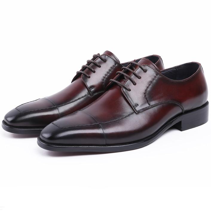 

Fashion Pointed Toe Black /Brown Tan U-Tip Wedding Shoes Mens Business Shoes Genuine Leather Oxfords Dress Boys Prom