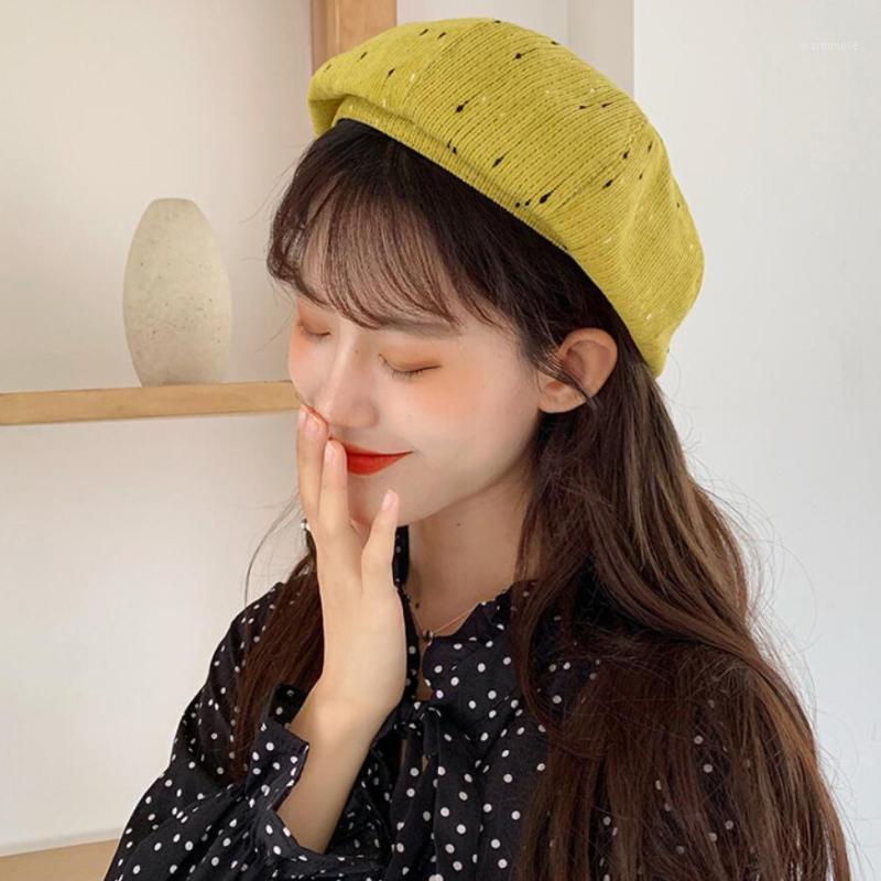 

HT2652 Beret Hat Artist Painter Autumn Winter Hat Ladies Sweet Casual Women Berets Female Vintage Octagonal Cap Beret Women1, White