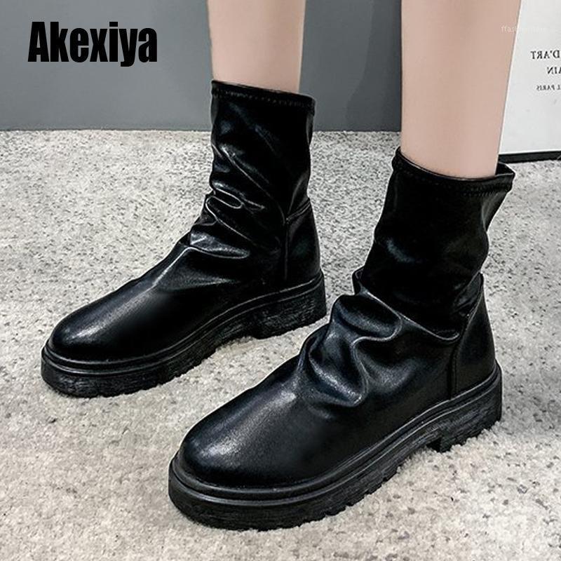 

High Quality Low-heeled Ankle Boots For Women Retro Style Short Ankle Boots Women Soft Leather Booties u7561, Black a