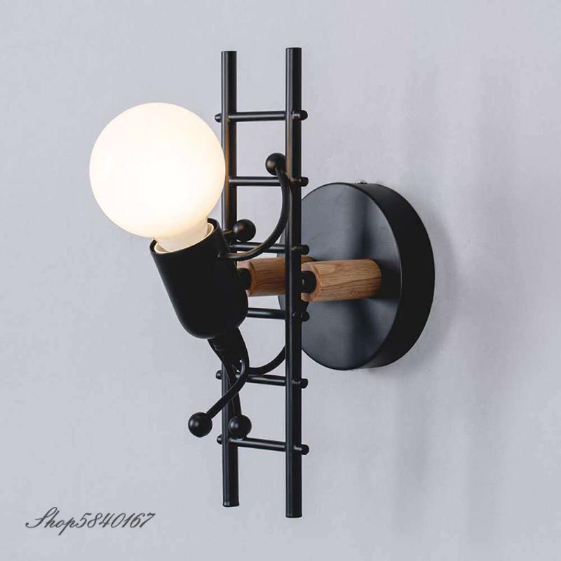 

Vintage Wall Lamp Climbing Man Sconce Wall Lights Lighting Loft Stair Light Fixtures Retro Decorative Lamps Beside E27