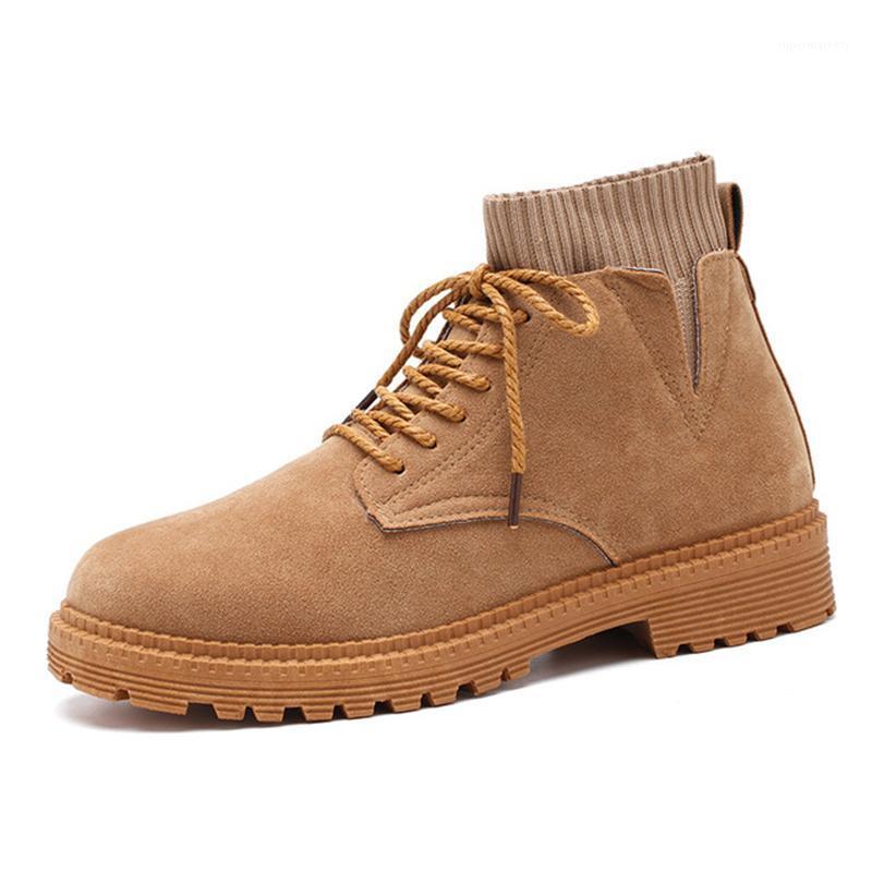 

Vogue Warm Winter Ankle Boots Men Casual Shoes Lace-Up Autumn Leather Waterproof Work Tooling Mens Boots Botas1, Color 1