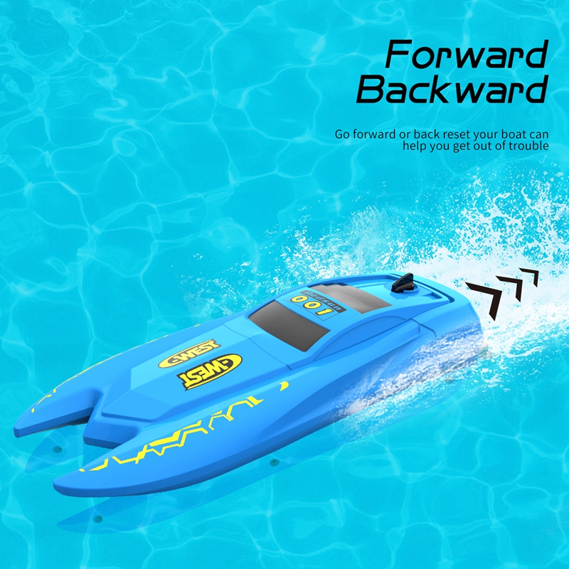 

RC Boat Mini-Charging Speedboat Children's Toy Remote Control Ship Model, Blue