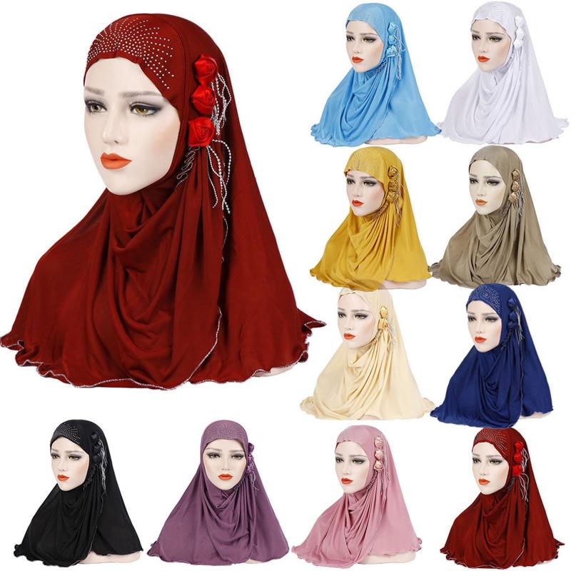 

Stingy Brim Hats Muslim Summer Silk Breathable Flower Tassel Fashion Turban Headscarf Hat For Women, White
