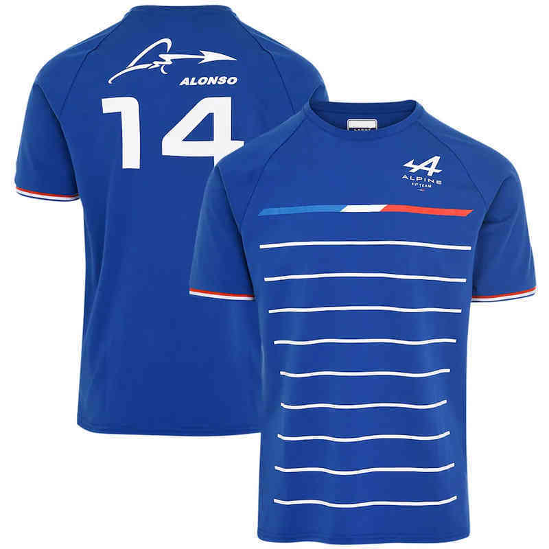 

Formula One Alpine Team Alonso Blue Short Sleeve 2022 New F1 Official Hot Selling Racing Competition Summer T-shirt