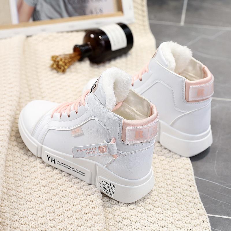 

High-top women's shoes ins tide 2020 hot style casual all-match spring and autumn sneakers sports platform women boots, White