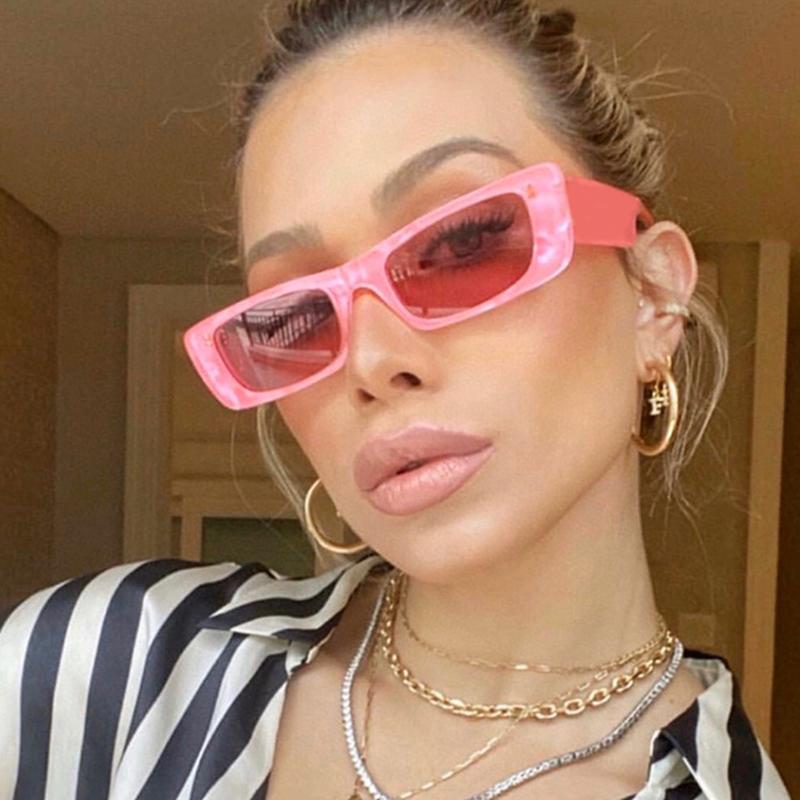 

Sunglasses Fashion Vintage Square Women Designer Sexy Lady Small Frame Rectangle Sun Glasses Travel Shades Eyewear