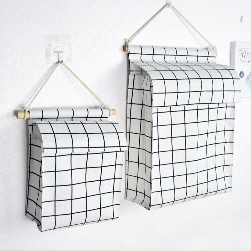 

Waterproof Door Wall Hanging Bag Kitchen Bathroom Linen Cotton Sundries Folding Organizer Underwear Socks Sorting Bag
