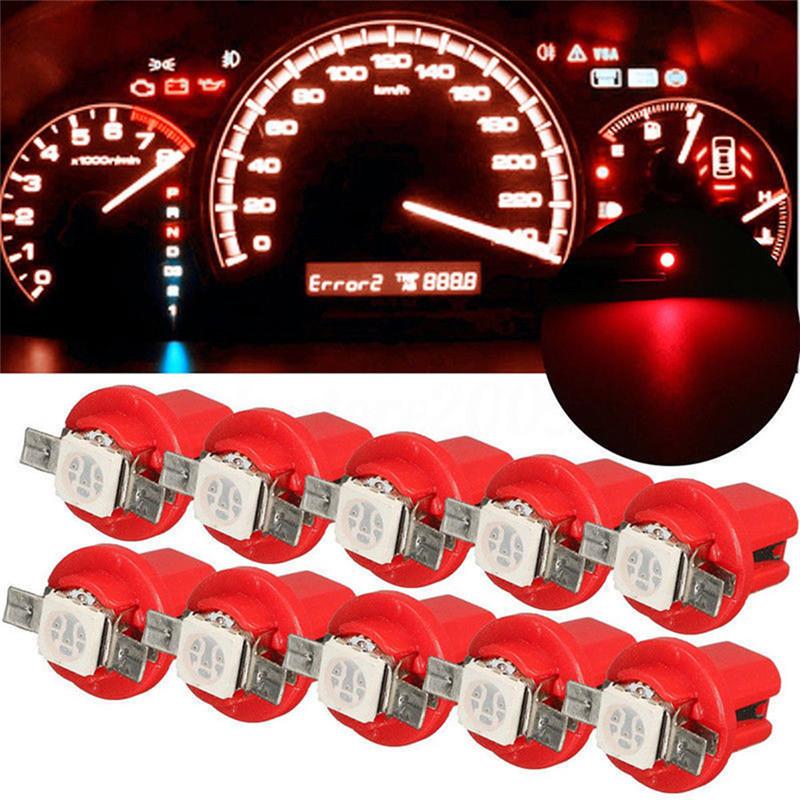 

10Pcs B8.5D 509T B8.5 Led 1 SMD T5 Lamp Car Gauge Dash Bulb Dashboard instrument Light Wedge Interior Lamp#294299, As pic