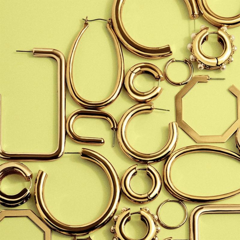 

Gold Color Round Hoop Earrings For Women Punk Geometric Big Metal Statement Jewelry Fahion Vintage Huggie Earrings Bijoux