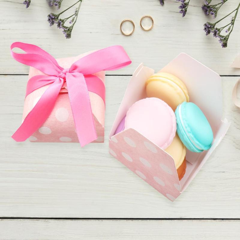 

10PCS Wedding Candy Box Cookie Packing Box Candy Gift Carton With Dot Cake Dragee Chocolate Baby Shower Favor Home Party1
