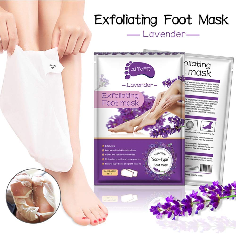 

Foot Peel Mask Exfoliating Callus Booties Peeling Off Calluses Dead Skin Baby Soft Smooth Touch Floral Feet Care