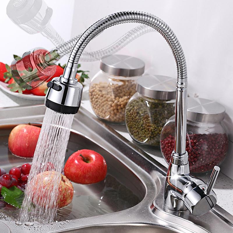 

360 Degree Rotatable Spout Single Handle Sink Bathroom Basin Faucet Swivel Spout Cold and Hot Mixer Tap Deck Mounted Supplies