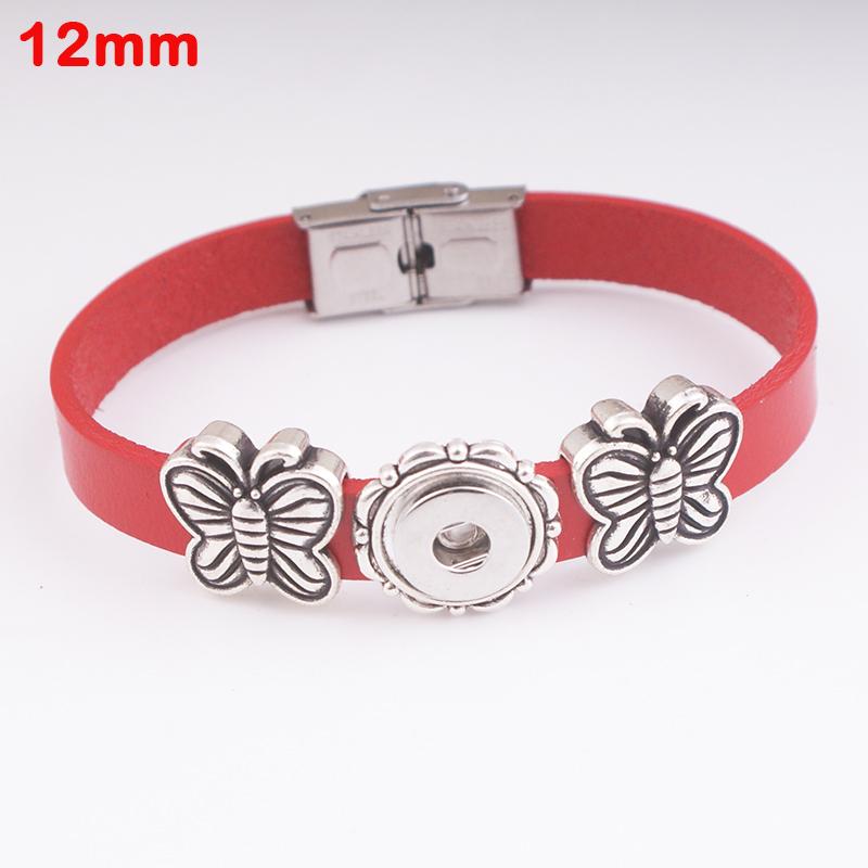 

DIY Hot Sale Christmas Retro Leather 12mm Snap Button Bracelet Bt652