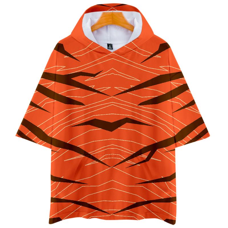 

Men's Hoodies & Sweatshirts Tiger Stripe Same Paragraph 3D Leisure Short-sleeved Hoodie Sweatshirt Summer 2022 Trend Short Sleeve, Black