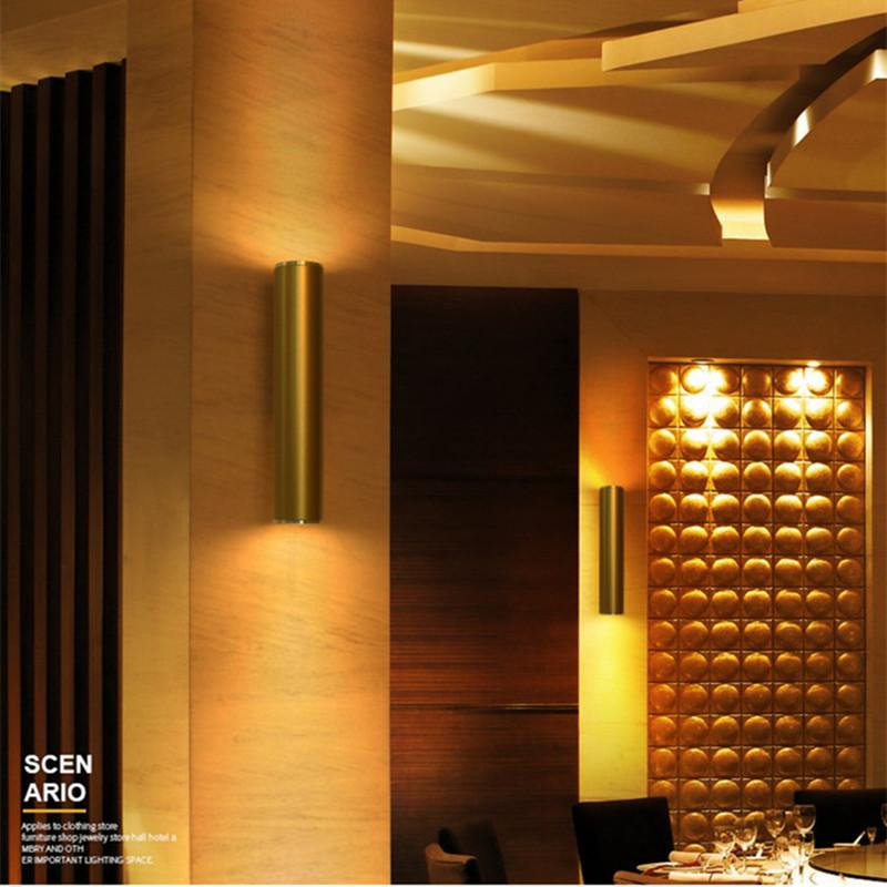 

Northern Europe LED Creative Gold Wall Lamp Loft Bathroom Light Bar Hotel Bedroom Corridor Light Free Shipping