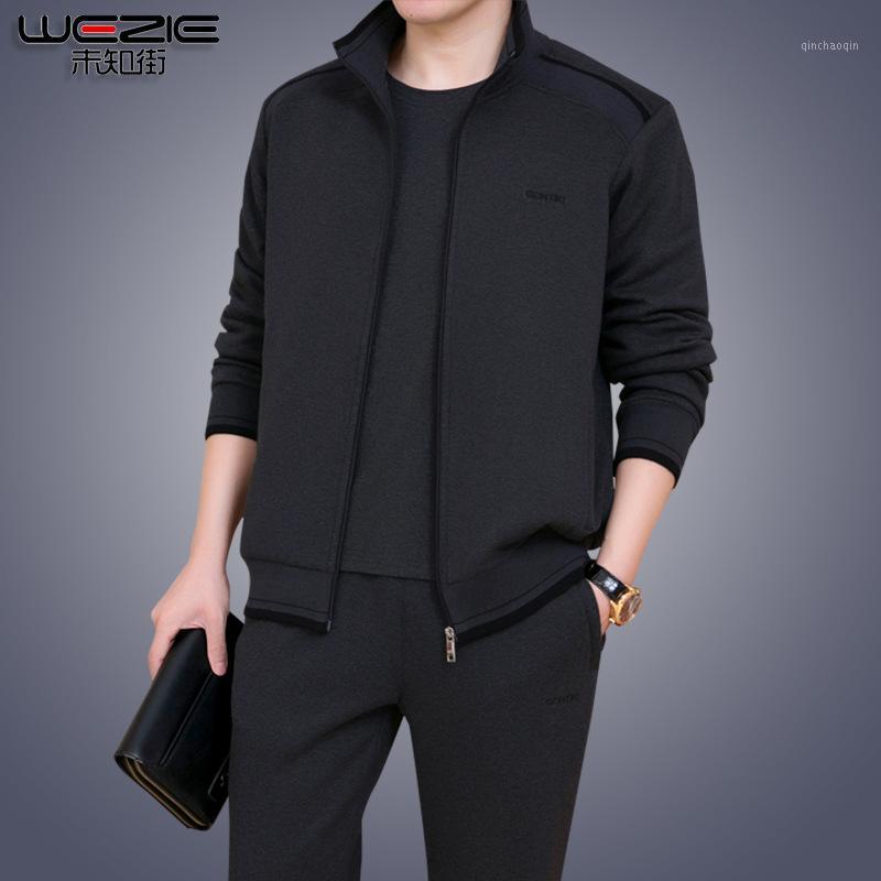 

Middle-aged Sports Set Men's Spring and Autumn Coat Casual Daddy Clothes Large Size Middle-aged MEN'S Sportswear Three-piece Set1, As pic
