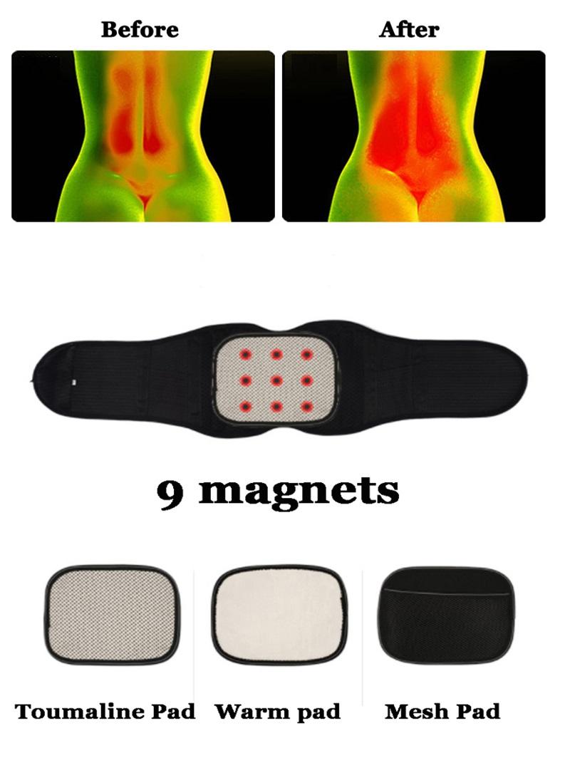 

Self-heating Tourmaline Magnetic Orthopedic Lumbar Support Body Health Waist Belt Back Brace Posture Corrector Belt Pain Relief, Black