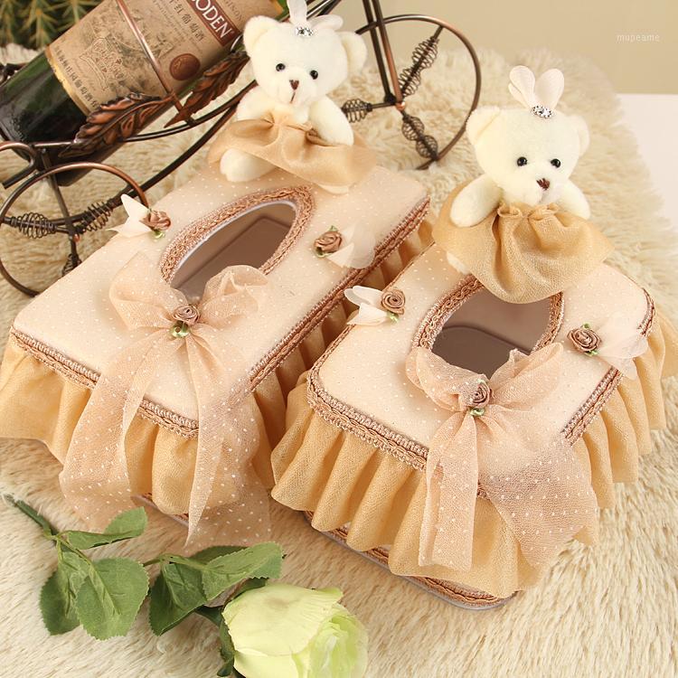 

Wholesale- Fabric fashion lace rustic car prontpage pumping paper box table napkin set paper storage paper pumping tissue box1
