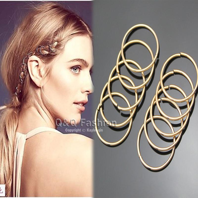 

Pack of 10 Chic Hoop Circle Dreadlock Dreads Updo Hair Pin Dress Snap Barrette Clip Jewelry 2021 New