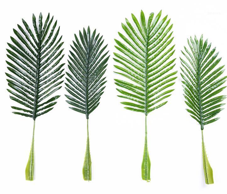

Fake Palm Leaf Artificial Plastic Coconut Tree Leaves Green Plant DIY Plant for Wedding Home Decoration1, As pc