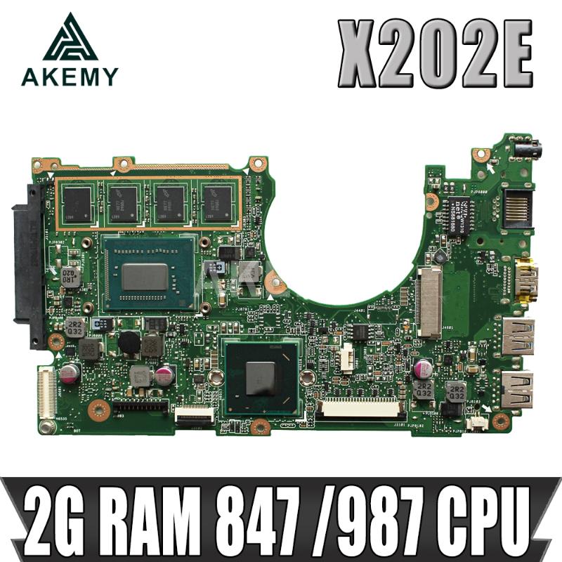 

Akemy X202E Laptop motherboard For Asus X202E X201E S200E X201EP Test original mainboard 2G RAM 847 /987 CPU