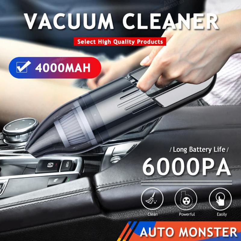 

Car Vacuum Cleaner Portable Handheld 120W 6000PA Dual-use Handheld Mini Super Suction Wet/Dry Car Home Vacuum Cleaner