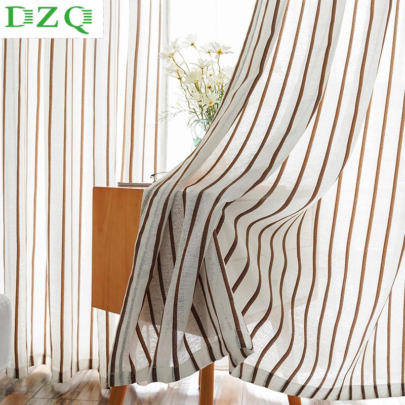 

Modern Striped Linen Tulle Curtains for Living Room Sheer Curtains for Bedroom Kitchen Window Blind Custom Size Voile, Grey