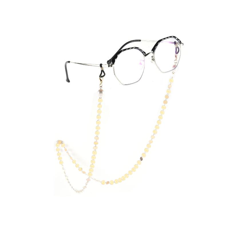 

FUN-BEAUTY European and American Jewelry Natural Real Pearl Glasses Accessories Female Fashion Metal Disc Chain Glasses Chain