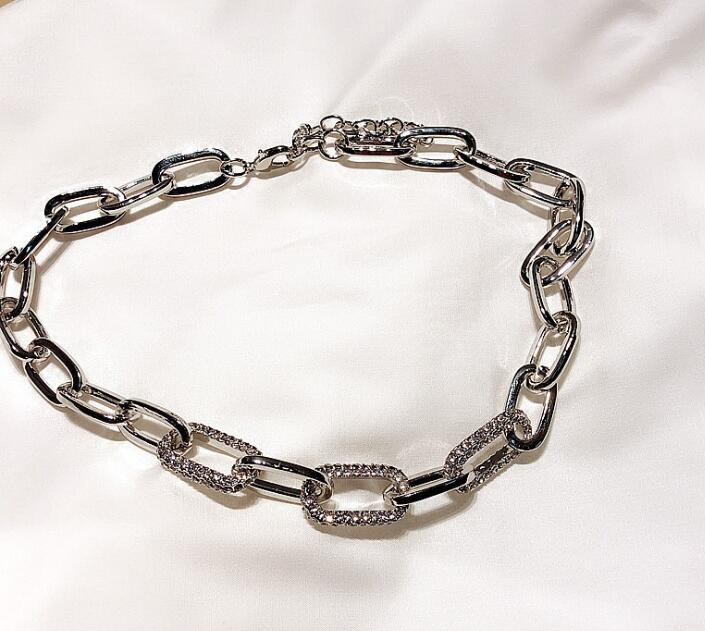 

Fashion Luxury Designer Chokers Necklaces with Shining Crystal Hot Link Tennis Necklace Jewelry