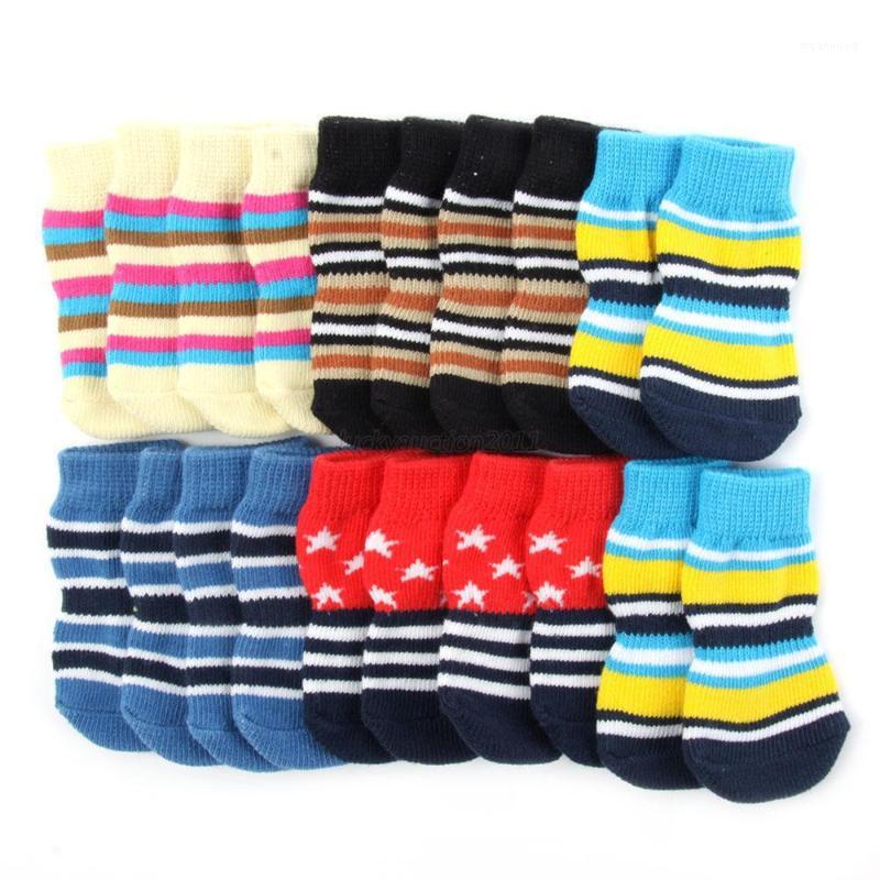 

Coy Pet Dog Pup Warm Knit Shoes Indoor Anti Slip Dog Boots Socks 4 Sies1, Blue