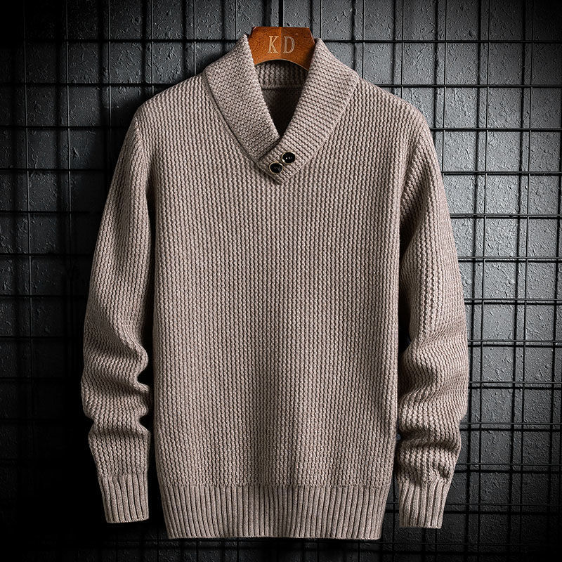 

Men's Jersey 2021 Autumn New Versatile Fashion Knit Long Sleeve Shirt Male Clothing U5TQ, Navy