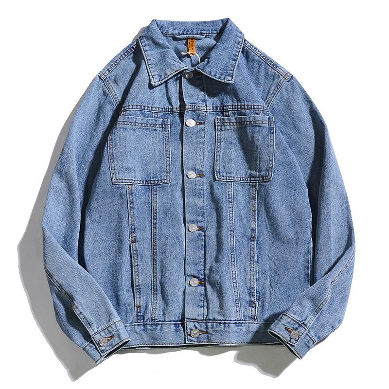 

Spring New Mens Denim Jacket Hip-Hop Warm Motorcycle Streetwear Oversized Loose Casual Soft Cotton Jacket High Quality Coat,8818, Light blue