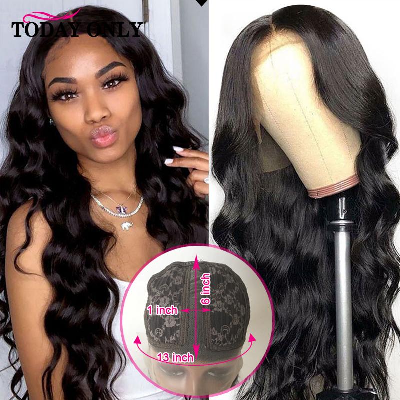 

Brazilian Body Wave Wig Human Hair T-Lace Part Wigs Middle Lace Black Wig Pre-Plucked for Woman Remy Pre Plucked Glueless, 13x6x1 lace part wig
