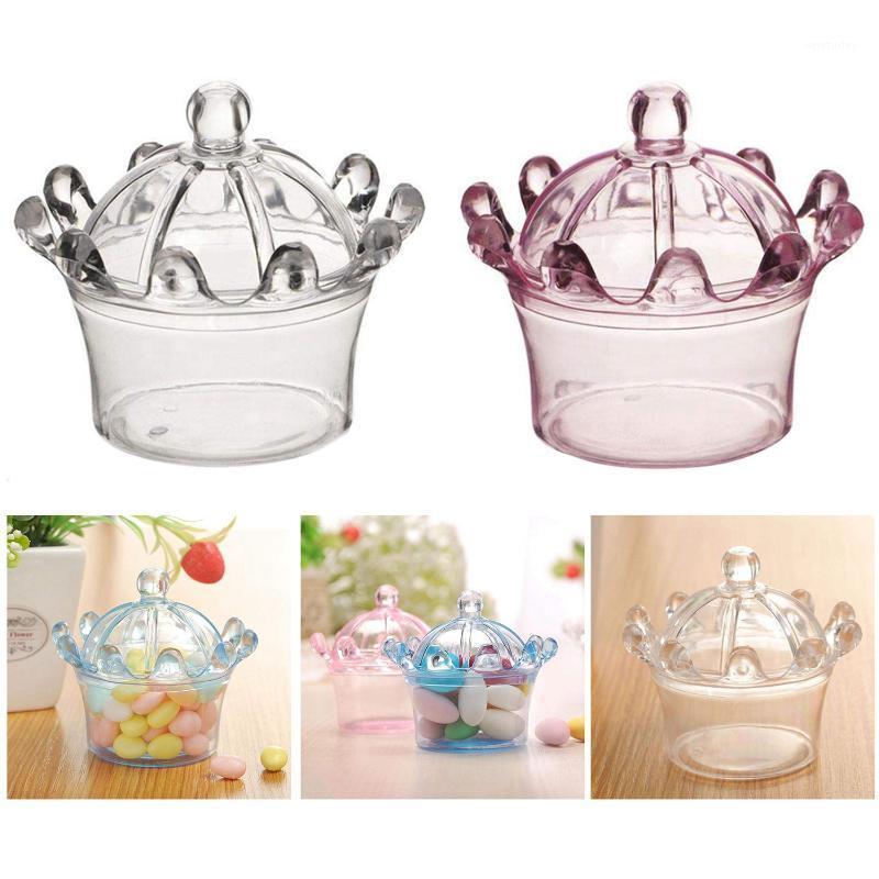 

Promotion! 12 PCS Candy Boxes, Plastic Mini e with Crown Design Party Decoration Clear Plastic Crown Fillable Party Favor Box1