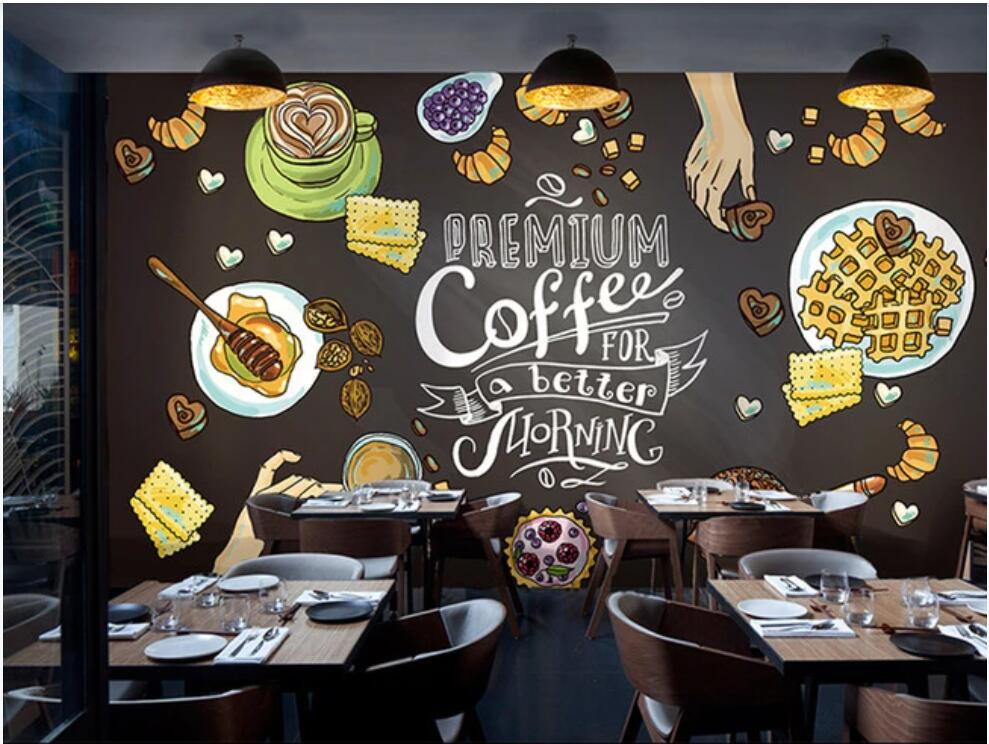 

Custom photo mural wallpaper 3 d Coffee Gourmet Catering background living room home decor 3d wall murals wallpaper for walls 3 d, Non-woven wallpaper