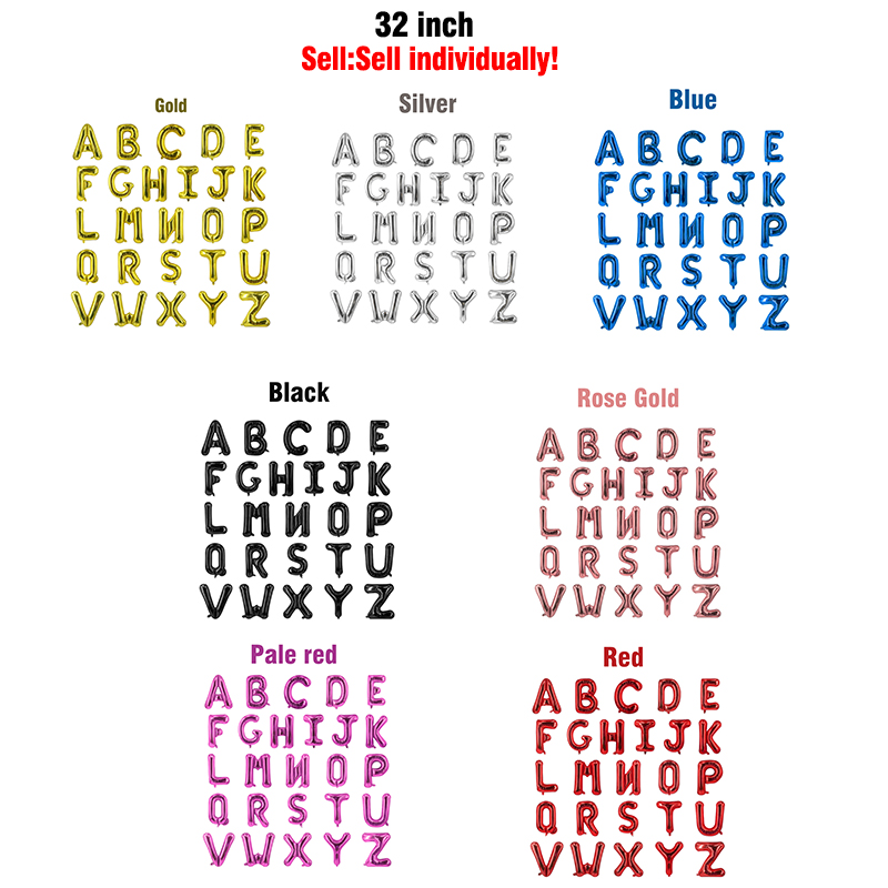 

32 inch A To Z 26 English Letter Foil Balloon for party decoration balloon, Purple