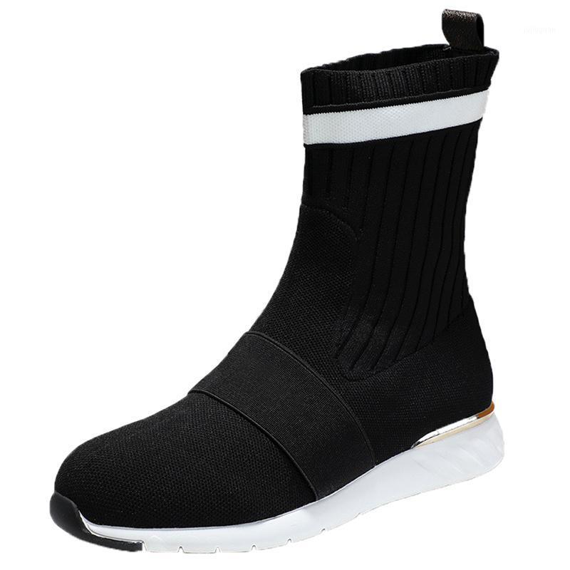 

Black White Speed Trainers Knit Stretch Sock Sneakers Shoe Runner Shoes Slip On Trainers Women Platform Casual Comfortable Shoes1, As show