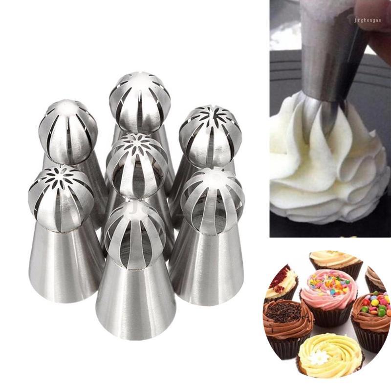 

7pcs Stainless Steel Sphere Russian For Cake Baking Tool Icing Piping Ball Tip Nozzles DIY1