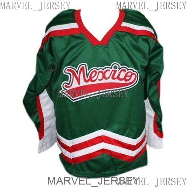 

Any Name Number Mexico Hockey Jersey New Green Size -5XL Men, As pic