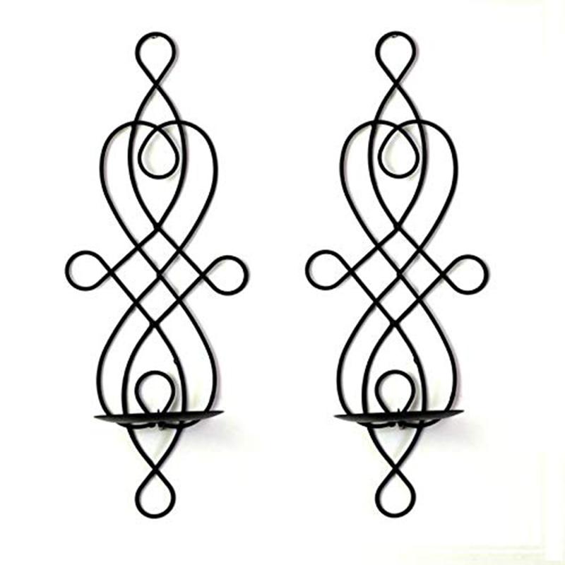 

2 Pcs/Set Wall Candle Sconces, Elegant Pillar Candle Holder, Hanging Wall Candleholders, Wedding/Party/ Dinning Room Candlelight