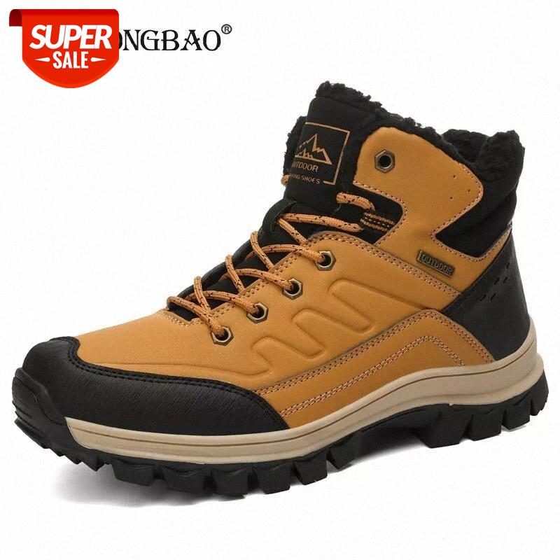 

New Winter Men's Boots Warm Plush Men's Sneakers Waterproof Leather Men Hiking Boots Outdoor Ankle Zapatos Hombre Size 48 #5z76, Beige