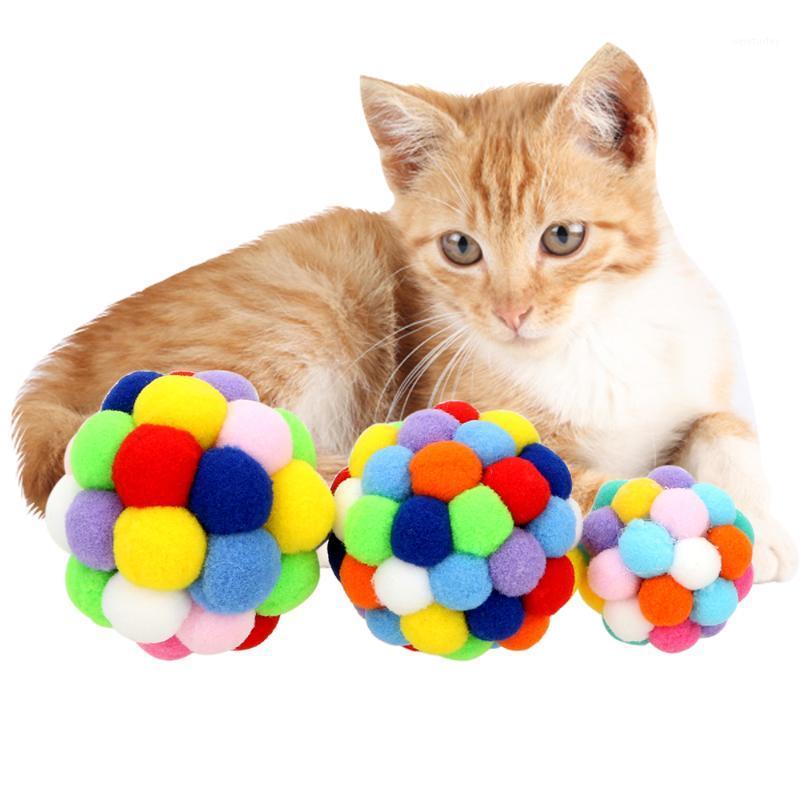 

NICEYARD Pet Products Cat Football Training Toys Plastic Plush Ball Color Random Pet Cat Toys Sound Toy1