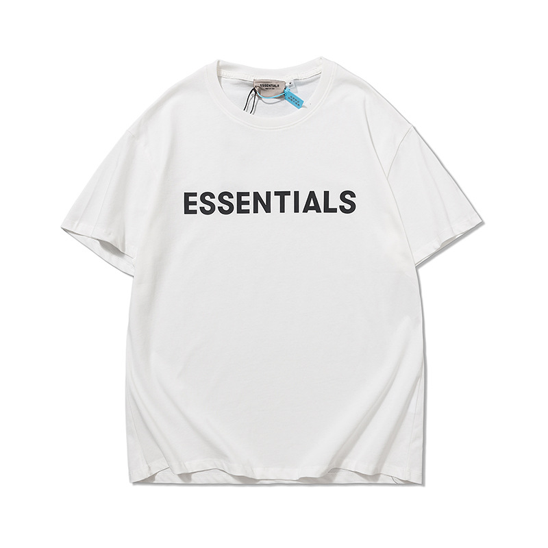 

20ss Ins Hot Spring Summer Hip Hop Fear Of God Front Essentials 3D Silicon Tee Skateboard Tshirt Fog Men Women Short Sleeve Casual T Shirt, Desiccant