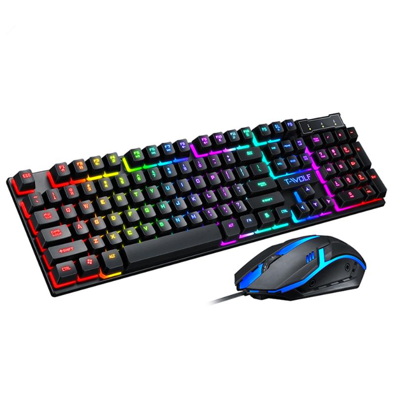 

Gaming keyboard Wiyh Mouse Combo Wired keyboard With LED backlight Gamer Kit Silent Gaming Mouse Set For PC Laptop