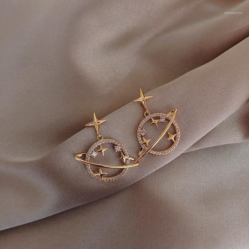 

Fashion Golden Crystal Korean Earrings for Women 2020 New Universe Planet Stars Statement Earrings Girl Jewelry Accessories Gift1